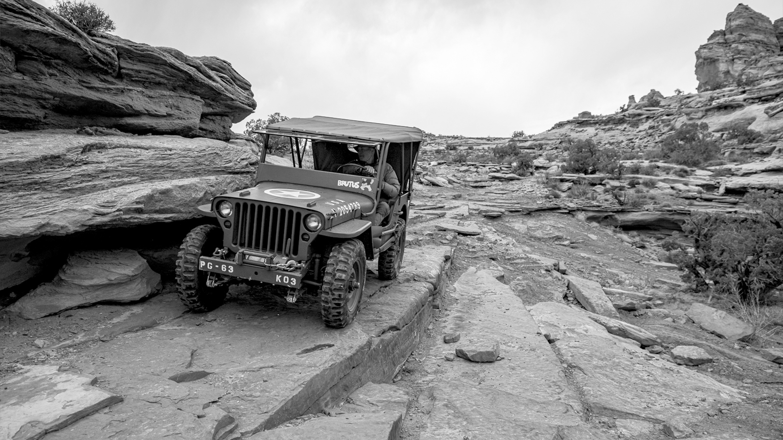 Jesse Coombs in his restored Willys MB Jeep